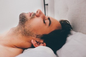 Man Sleeping Before working out in the morning