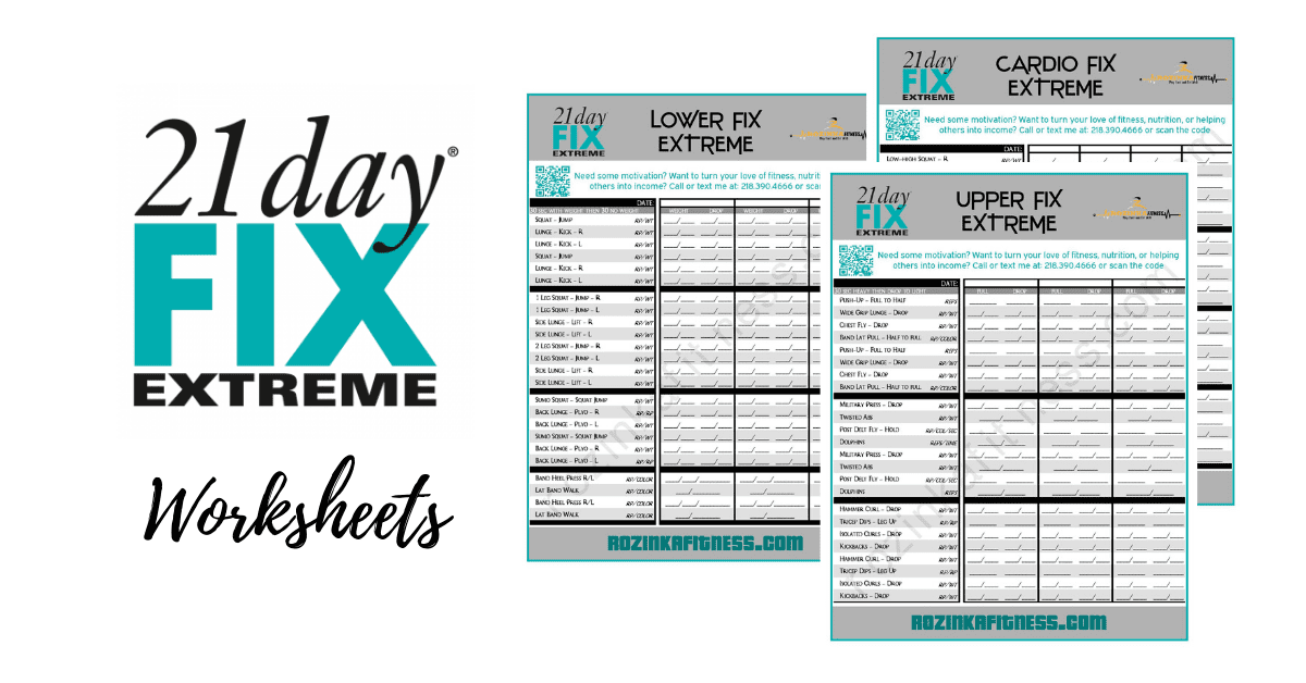 21 Day Fix Extreme Worksheets
