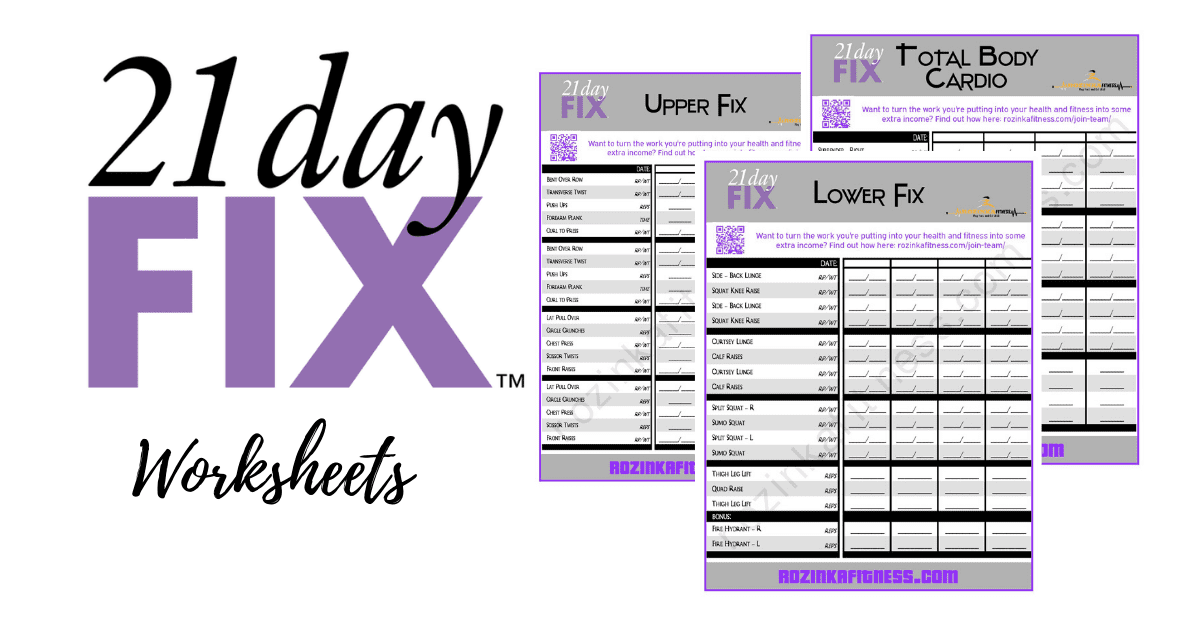21 Day Fix Worksheets